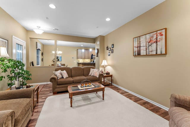 15618 Emerald Dr N Unit 2, Hugo, MN 55038 - living room with wood finished floors and recessed lighting