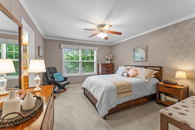 15618 Emerald Dr N Unit 2, Hugo, MN 55038 - bedroom featuring crown molding, carpet, and a ceiling fan