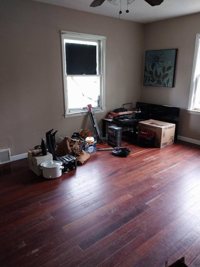 206 20th St S, Benson, MN 56215 - unfurnished room featuring hardwood / wood-style flooring and ceiling fan