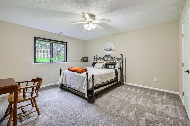 791 139th Ln NW, Andover, MN 55304 - bedroom with carpet, a textured ceiling, and ceiling fan