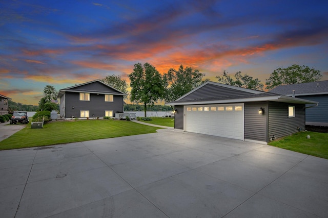 50945 Almond Ave, Nessel Twp, MN 55080 - view of front of home with a front yard, a garage, and concrete driveway