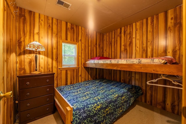 40936 Yost Rd, Emily, MN 56447 - carpeted bedroom featuring wooden walls