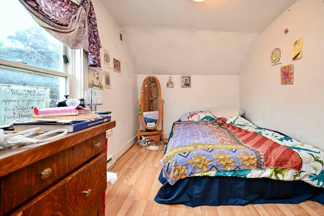 159 King St, Winona, MN 55987 - bedroom featuring vaulted ceiling and light wood-style floors