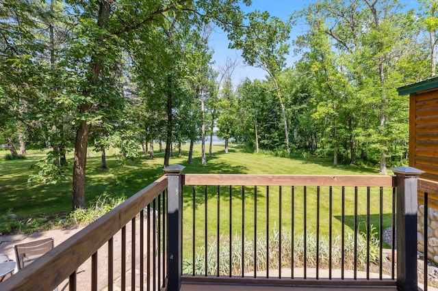 26952 Alpha Ln, Center Twp, MN 56465 - wooden deck with a yard