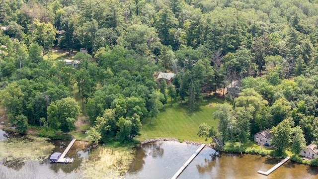 26952 Alpha Ln, Center Twp, MN 56465 - aerial overview of property's location with a nearby body of water and a heavily wooded area