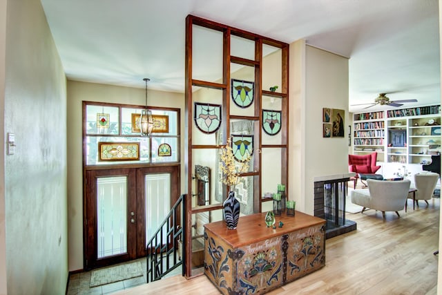 715 River Heights Rd SW, Menomonie, WI 54751 - entrance foyer featuring wood finished floors and ceiling fan