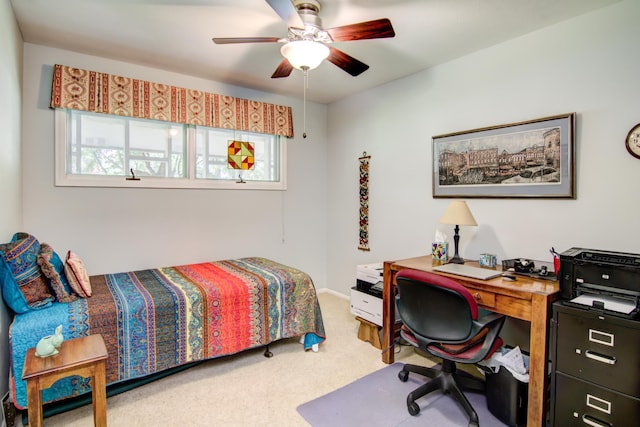 715 River Heights Rd SW, Menomonie, WI 54751 - carpeted bedroom featuring an office area and a ceiling fan