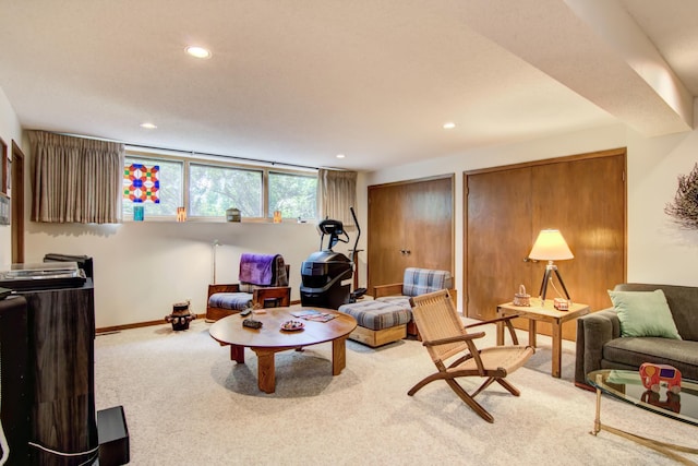 715 River Heights Rd SW, Menomonie, WI 54751 - living area featuring carpet and recessed lighting