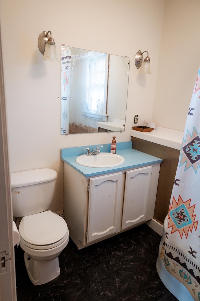 605 Chestnut St, Ellsworth, MN 56129 - bathroom with marble look tiles and vanity
