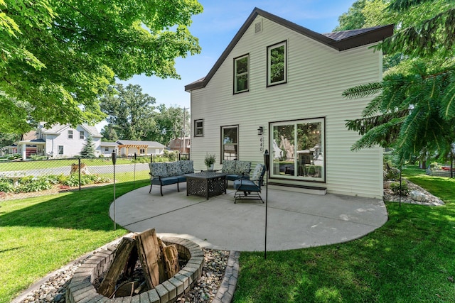 640 3rd St N, Dassel, MN 55325 - rear view of house featuring an outdoor living space and a patio area