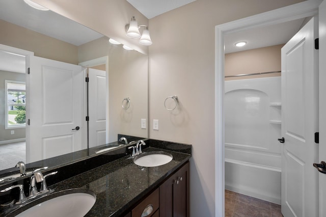 6430 Bluestem Cir, Corcoran, MN 55340 - full bath featuring double vanity and shower / bath combination