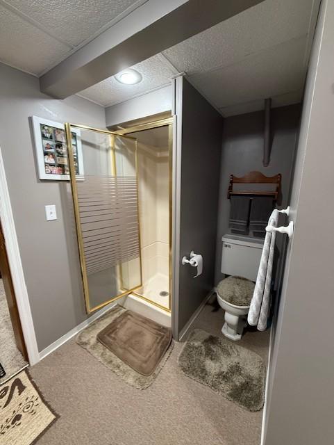 688 Miller Ave, Windom, MN 56101 - full bathroom featuring a stall shower and a textured ceiling