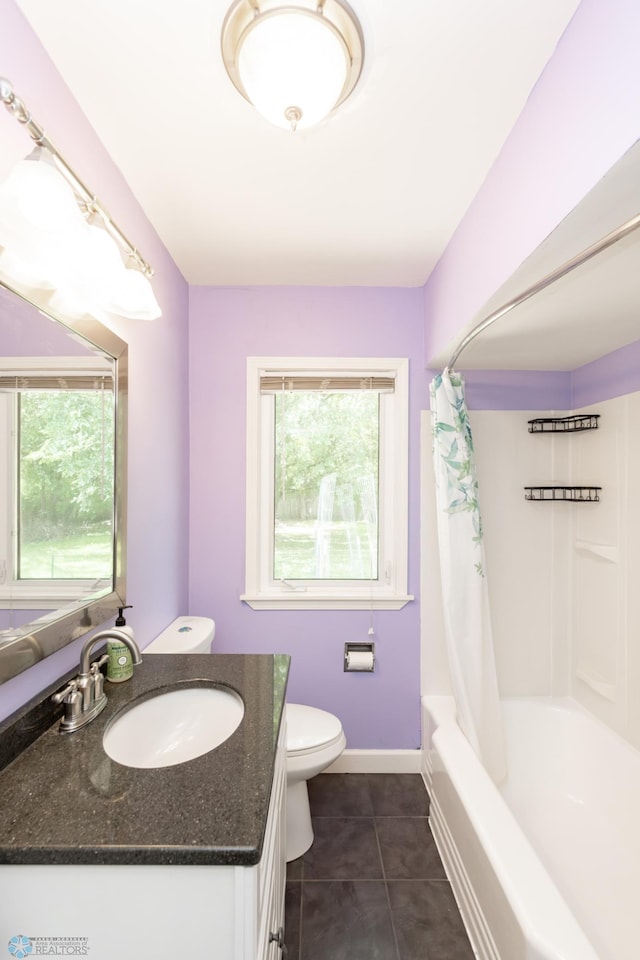 420 17th St S, Moorhead, MN 56560 - full bathroom with vanity, tile patterned floors, and shower / tub combo