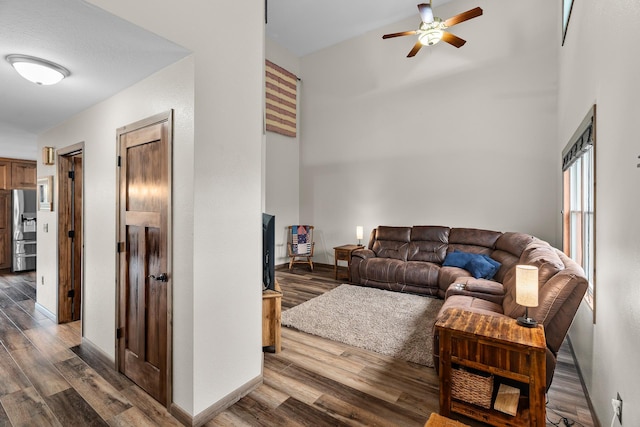 876 162nd St, Hammond, WI 54015 - living room with a ceiling fan and wood finished floors