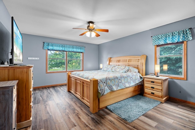 876 162nd St, Hammond, WI 54015 - bedroom with wood finished floors and ceiling fan