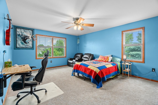 876 162nd St, Hammond, WI 54015 - carpeted bedroom with a desk and ceiling fan