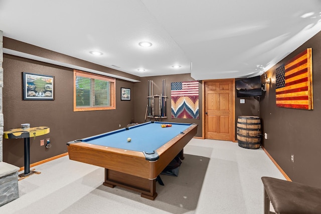 876 162nd St, Hammond, WI 54015 - recreation room with carpet, billiards, and recessed lighting
