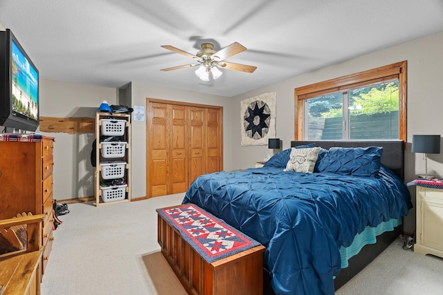 876 162nd St, Hammond, WI 54015 - bedroom with carpet floors, a closet, and ceiling fan