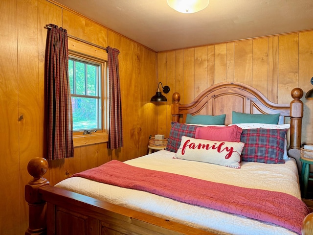 21393 324th Pl, Lakeside Twp, MN 56342 - bedroom featuring wooden walls