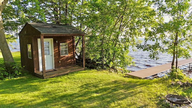 21393 324th Pl, Lakeside Twp, MN 56342 - view of outbuilding with a water view