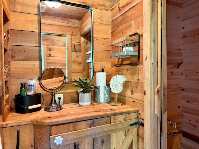 21393 324th Pl, Lakeside Twp, MN 56342 - bathroom with wooden walls