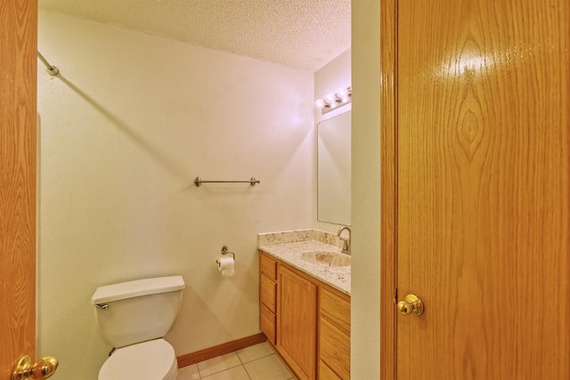 343 Perch Ln, Winsted, MN 55395 - bathroom with vanity, tile patterned flooring, and a textured ceiling