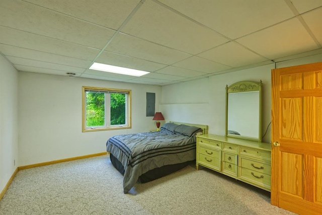 343 Perch Ln, Winsted, MN 55395 - carpeted bedroom featuring electric panel and a paneled ceiling