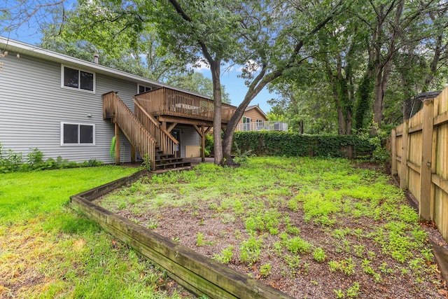 11460 Goldenrod St NW, Coon Rapids, MN 55448 - rear view of property featuring stairway, a deck, and a fenced backyard