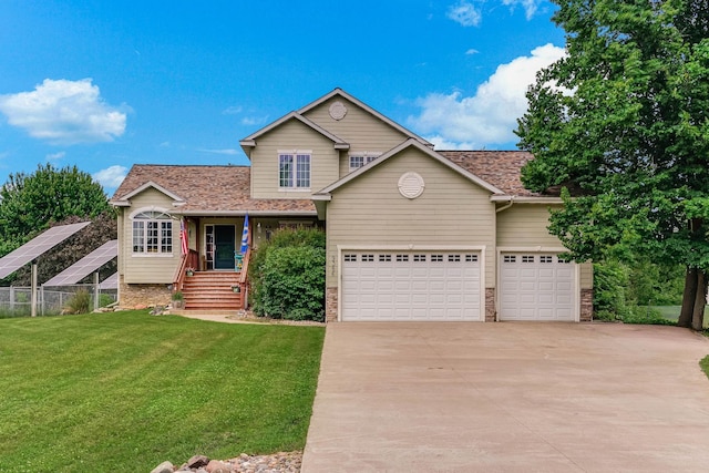 9386 Jennifer Ct, Chisago Lake Twp, MN 55013 - view of front facade with driveway, a front lawn, and an attached garage