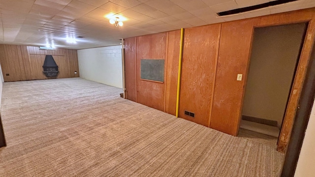 122 Plainview Ave, Mankato, MN 56001 - finished basement with carpet flooring and wood walls