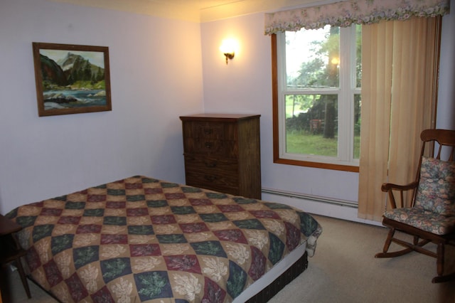 34497 Quiken Rd, Motley, MN 56466 - bedroom with baseboard heating and carpet