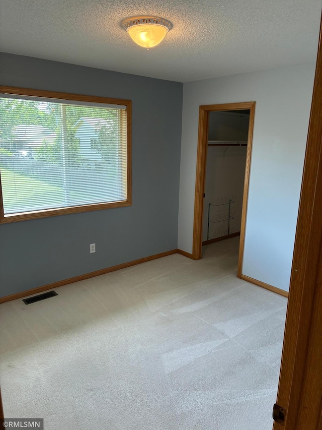 101 Hillside St, Big Lake, MN 55309 - unfurnished bedroom with light colored carpet, a textured ceiling, a walk in closet, and a closet