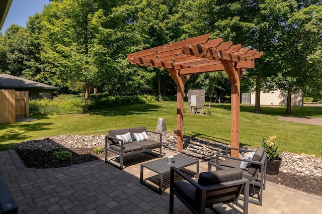 20428 Pheasant Trl, Brainerd, MN 56401 - view of patio / terrace with a pergola and an outdoor living space