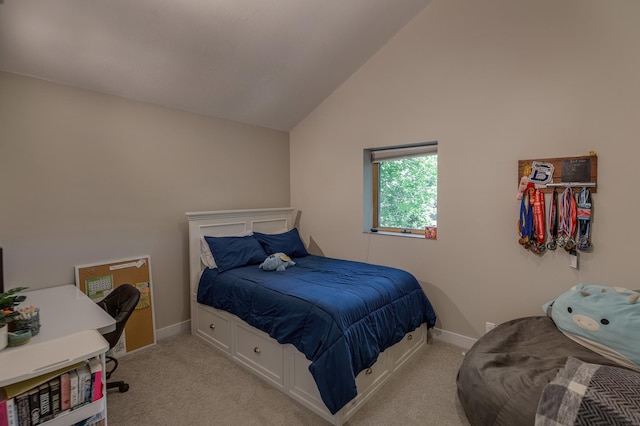 20428 Pheasant Trl, Brainerd, MN 56401 - bedroom with light carpet and lofted ceiling