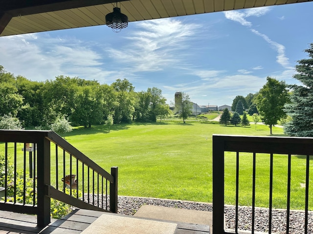 2161 170th St, New Richmond, WI 54017 - view of grassy yard featuring a wooden deck
