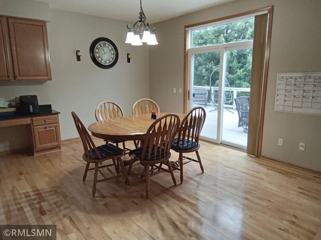 6640 Fountain Ct N, Maple Grove, MN 55311 - dining area featuring light wood finished floors and a chandelier
