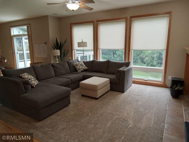 6640 Fountain Ct N, Maple Grove, MN 55311 - living area with ceiling fan and plenty of natural light