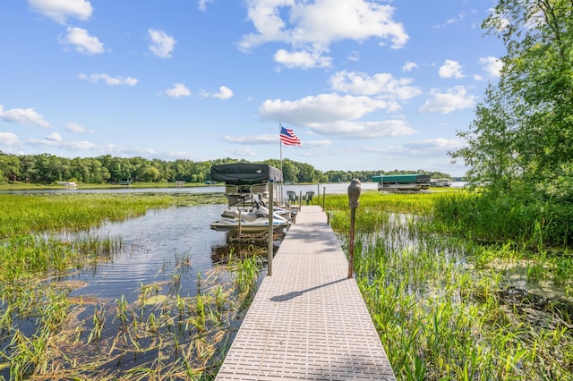 51122 Long Point Pl, Mcgregor, MN 55760 - dock area with a water view and boat lift