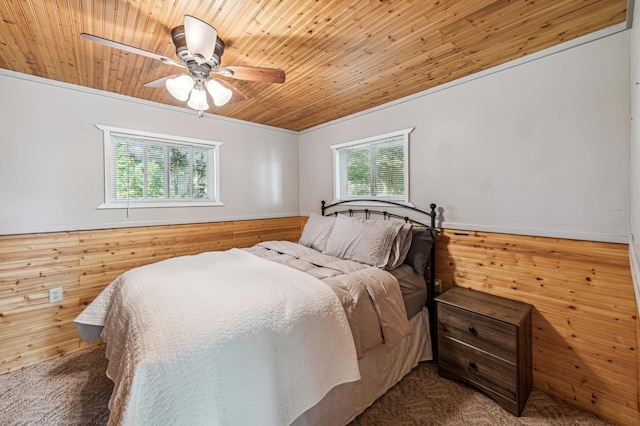 51122 Long Point Pl, Mcgregor, MN 55760 - carpeted bedroom with wooden ceiling and ceiling fan