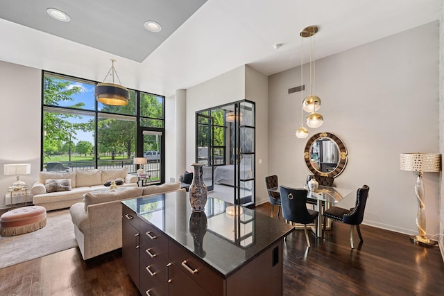 215 10th Ave S Unit 112, Minneapolis, MN 55415 - office area with dark wood-type flooring and recessed lighting