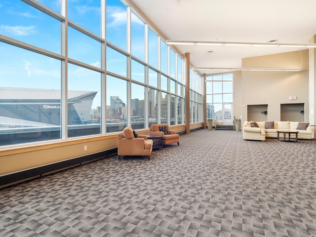 215 10th Ave S Unit 112, Minneapolis, MN 55415 - common area with a towering ceiling and a view of city