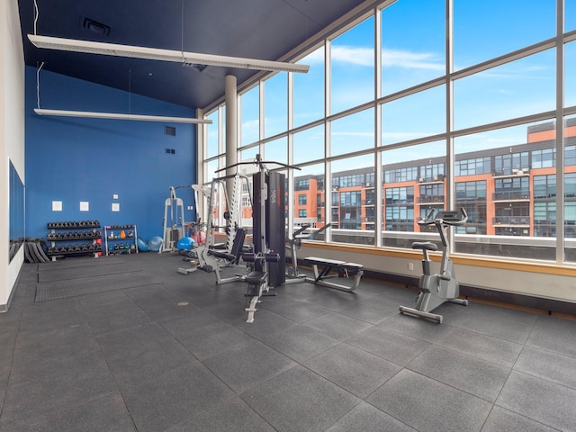 215 10th Ave S Unit 112, Minneapolis, MN 55415 - workout area with healthy amount of natural light and a high ceiling