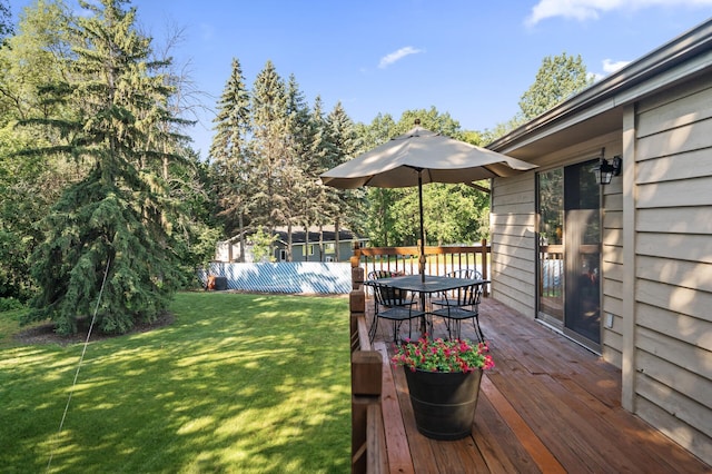 11409 Bren Rd, Minnetonka, MN 55343 - view of yard featuring outdoor dining area and a deck