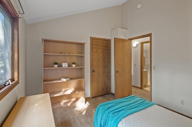11409 Bren Rd, Minnetonka, MN 55343 - bedroom with light wood-style flooring, a closet, and high vaulted ceiling