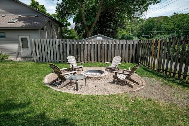16391 Adret Ct, Eden Prairie, MN 55346 - fenced backyard featuring a fire pit