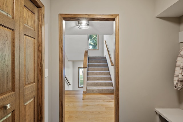 27858 Nathan Ln, Chisago Lake Twp, MN 55045 - staircase with wood finished floors