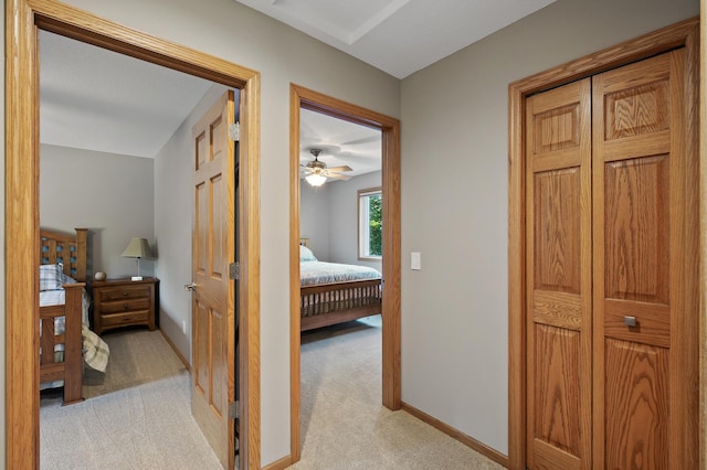27858 Nathan Ln, Chisago Lake Twp, MN 55045 - hall featuring light colored carpet and baseboards