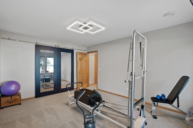 27858 Nathan Ln, Chisago Lake Twp, MN 55045 - workout room with baseboards and carpet