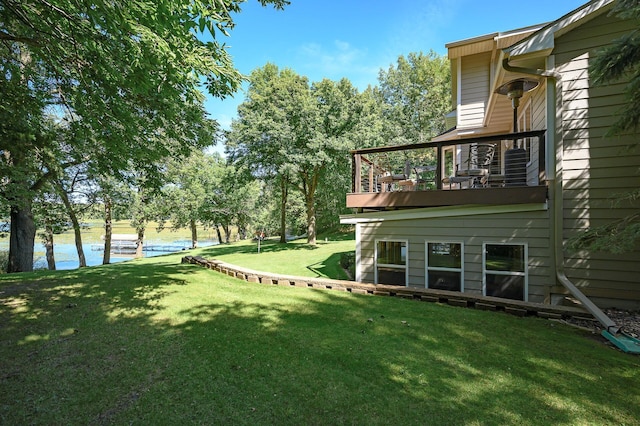 27858 Nathan Ln, Chisago Lake Twp, MN 55045 - view of green lawn featuring a balcony