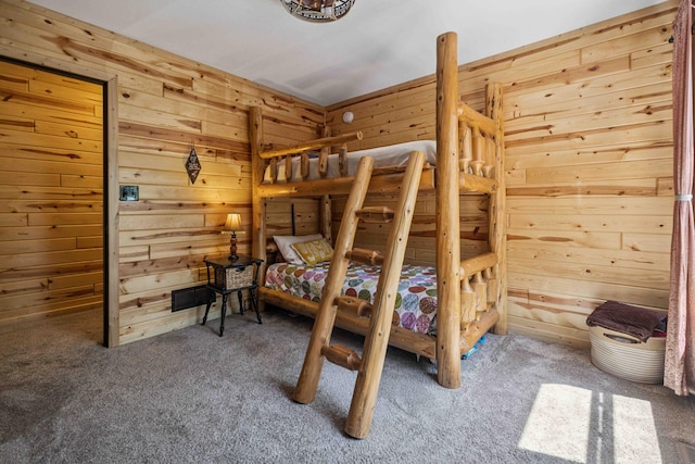 38985 337th Ln, Aitkin, MN 56431 - carpeted bedroom featuring wood walls